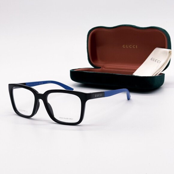 NEW GUCCI GG1738O 004 BLACK/BLUE MEN EYEGLASSES GUCCI - Picture 2 of 11